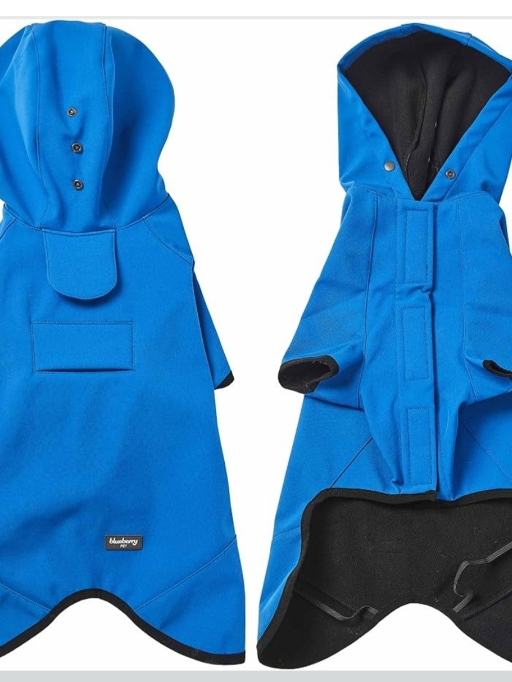 Blue Waterproof Hooded Dog Raincoat -